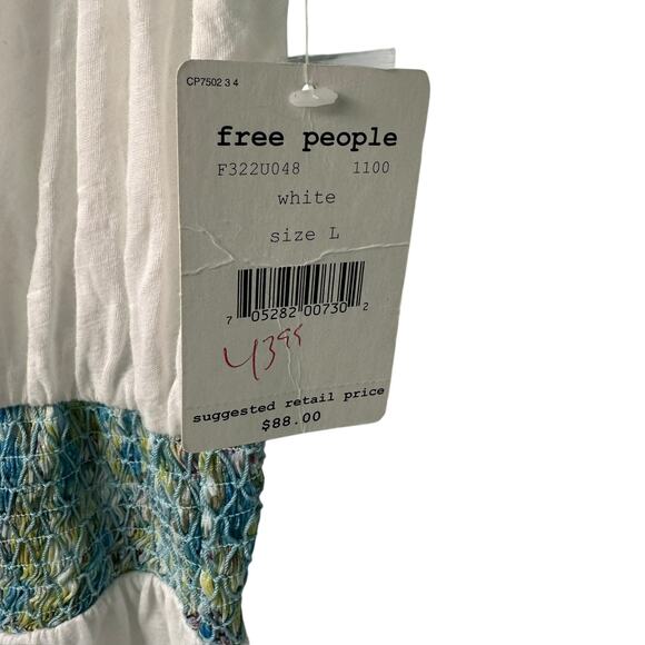 Free People White and Turquoise Blouse - Picture 9 of 9